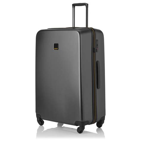 tripp style hard graphite suitcase.